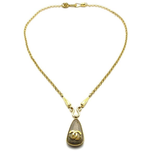 Auth Chanel Gold Chain Pendant Necklace - Picture 1 of 5